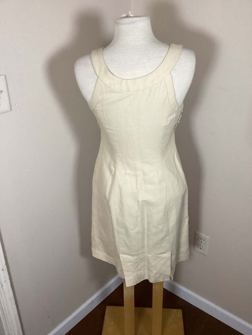 Anthropologie Postmark Cream Crochet Lace Bodice Sheath Dress Size 4 - Picture 5 of 5